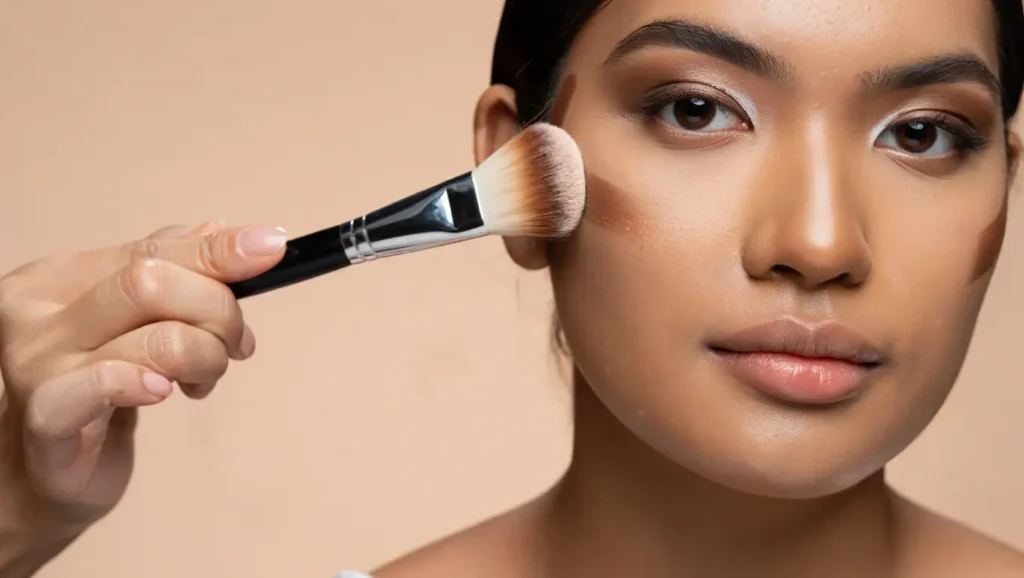 jawline contour before and after on chubby face