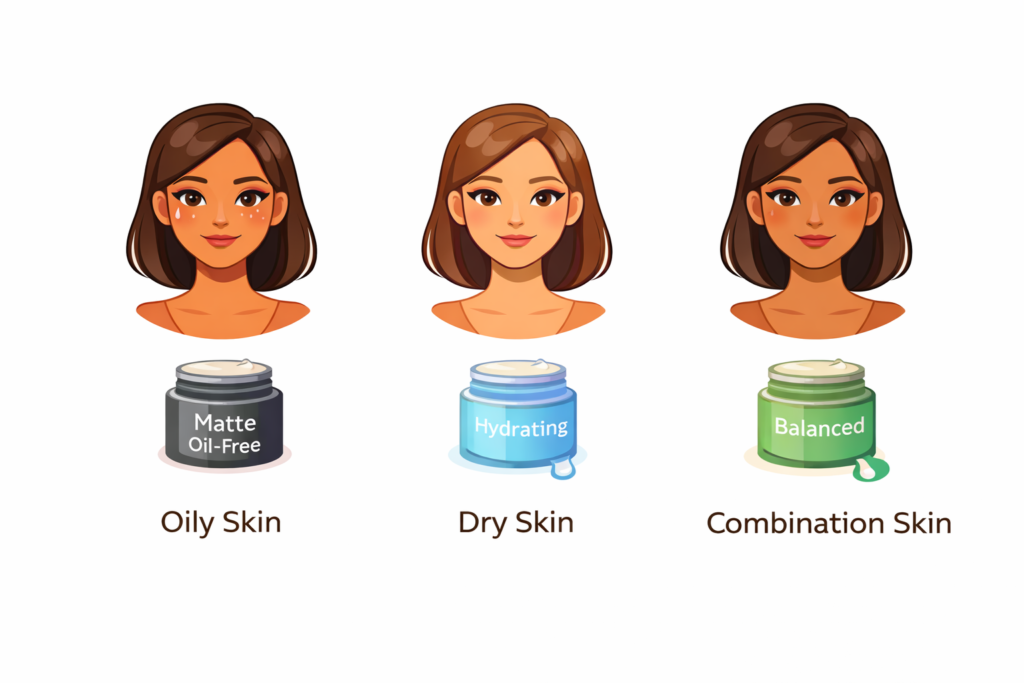 Best foundation types for oily, dry and combination skin including matte, hydrating and balanced formulas