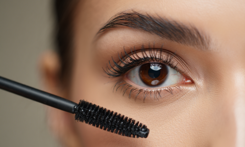 Applying mascara after lash lift